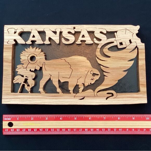 Handcrafted Wooden KANSAS State
Plaque - Custom State Wall Art - Great Gift! - Picture 2 of 3
